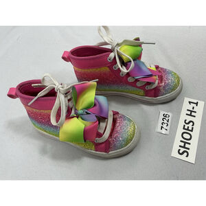 Girls Excellent Condition Jojo High top Lace Up Sneakers 12 Rainbow Glitter